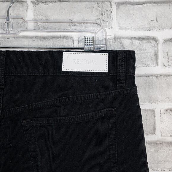 RE/DONE Women's 70s Corduroy Loose Crop Pants in Washed Black Size 32 - Picture 11 of 11